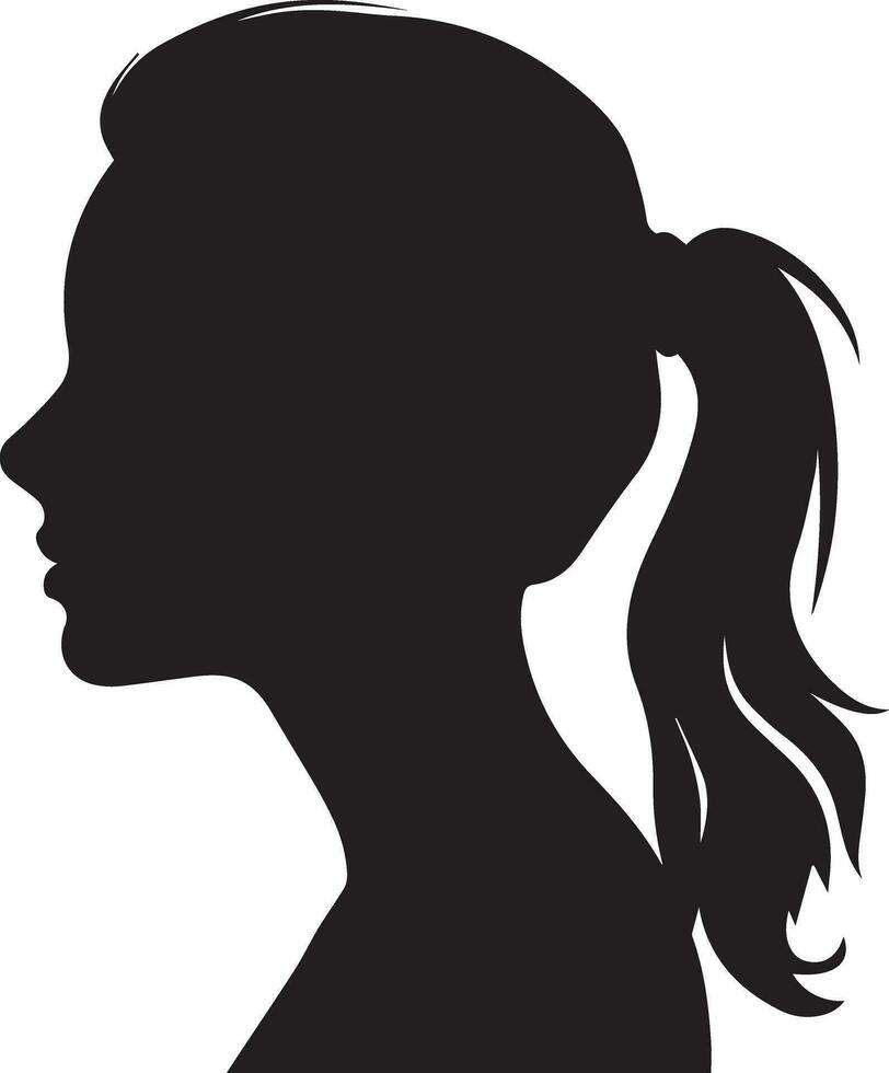 mujer perfil vector silueta 3