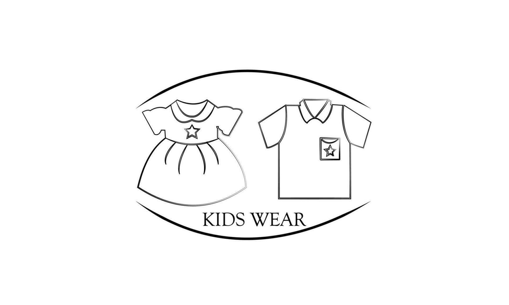 A pair of boys' and girls' fashion suits, decorated with stars isolated on a white background vector