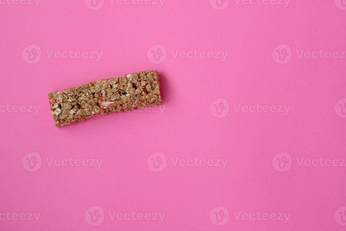 One piece gluten free granola cereal snack, seed, protein energy bar photo