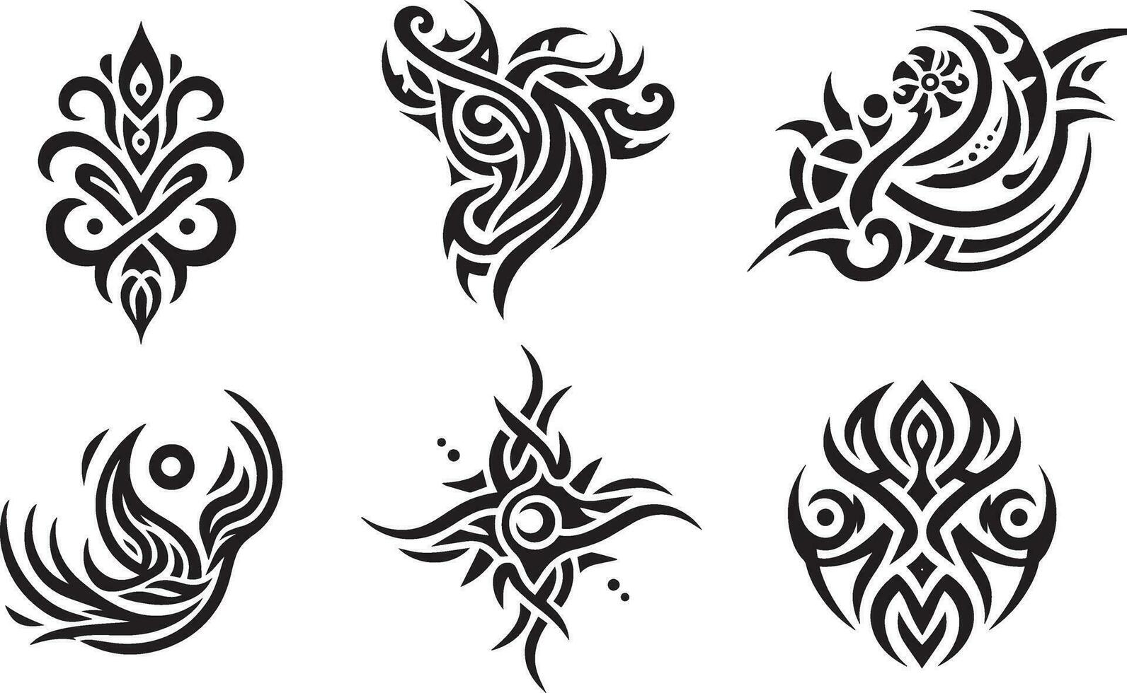 Tribal tattoo design vector art illustration 11