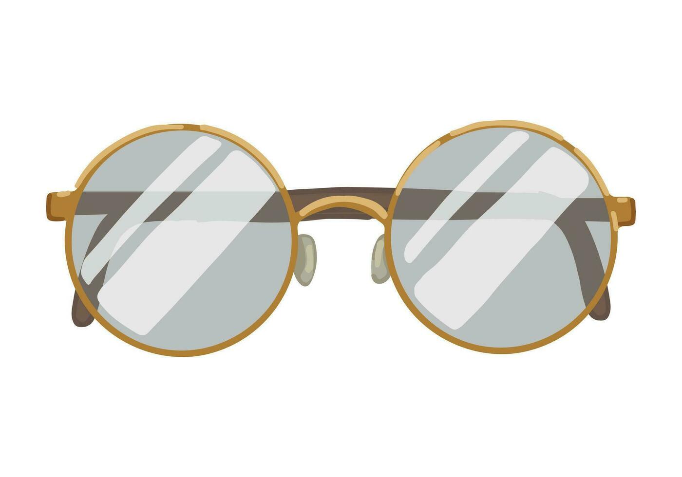 Glasses clipart. Eyes accessory doodle isolated on white background. Hand drawn vector illustration in cartoon style.