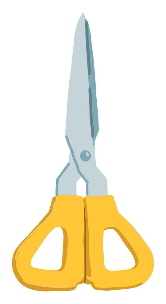 Scissor doodle. Vector illustration of office stationery, equipment, tool. Cartoon style clipart isolated on white background.