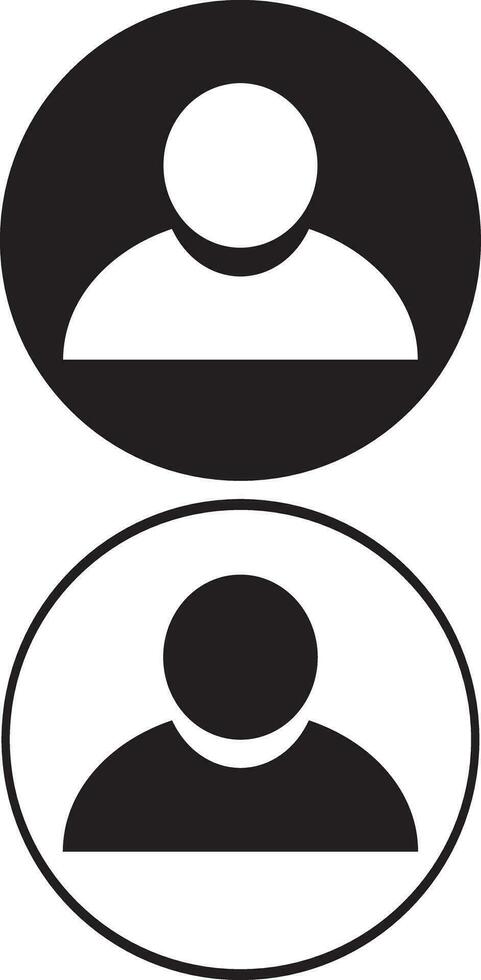 person icon, big person and vector illustration for person icon with circle