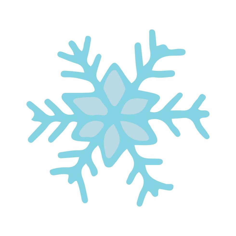 garabatear de copo de nieve. dibujos animados clipart de resumen invierno temporada atributo. vector ilustración aislado en blanco.