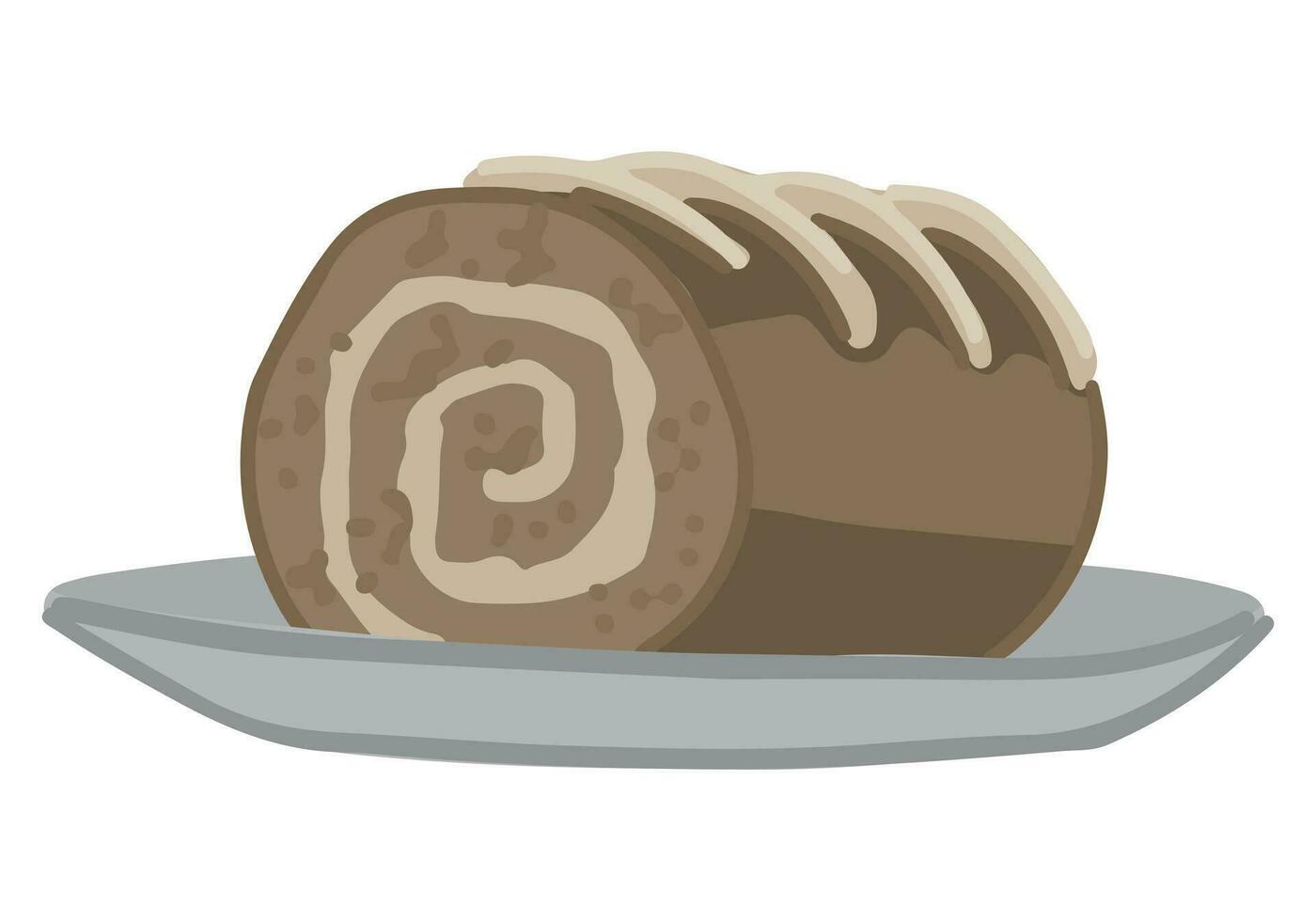 dibujos animados clipart de panadería rodar en lámina. garabatear de dulce hecho en casa Pastelería. contemporáneo vector ilustración aislado en blanco antecedentes.