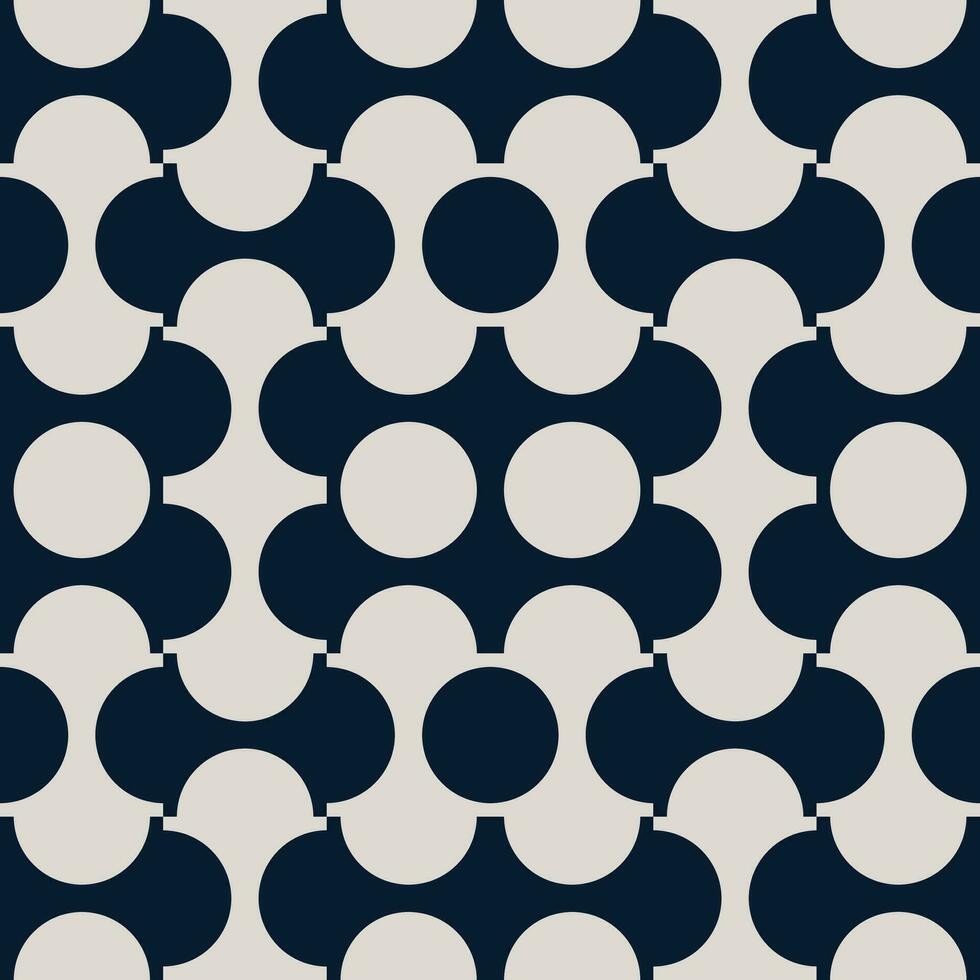 Vector illustration of abstract flat seamless contemporary modern mid-century monochrome geometric semi-circle pattern. For wallpaper design, pattern, background, web, print, card