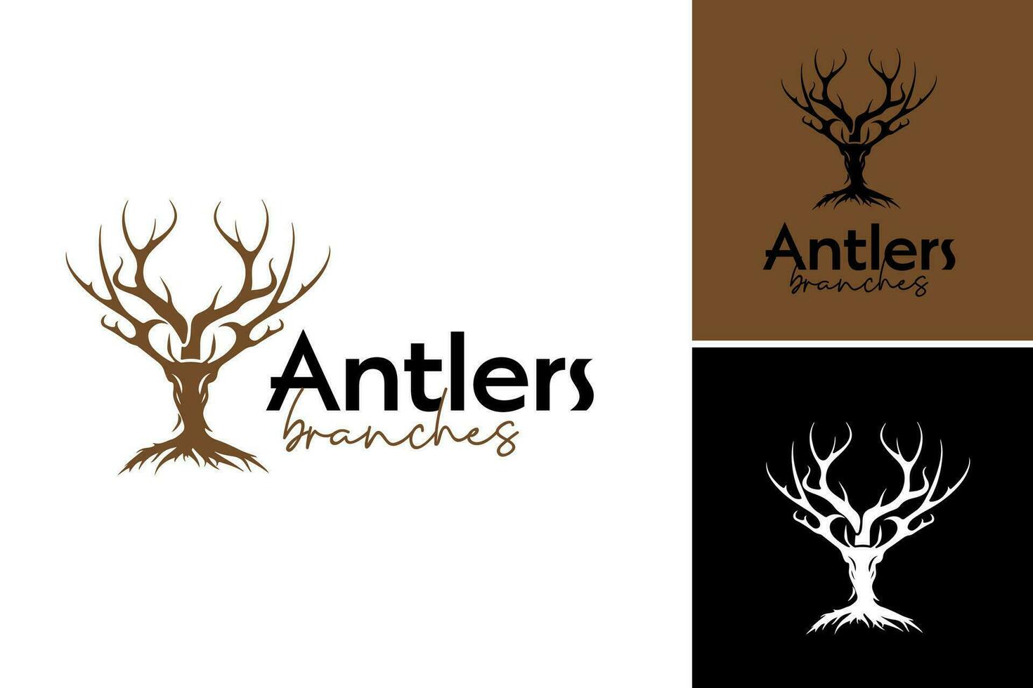 Antler Ranch Logo is a design asset suitable for a ranch or farm business. It can be used as a logo or emblem to represent the brand's identity and convey a rustic, country vibe. vector