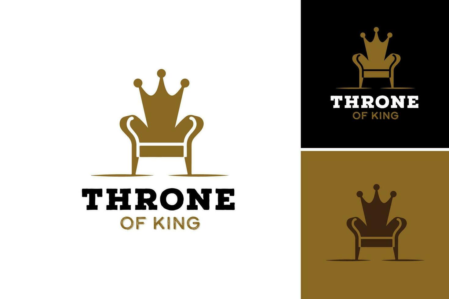 Throne of King Logo is a design asset suitable for businesses or organizations that want to convey a sense of power, authority, and legality in their branding. vector