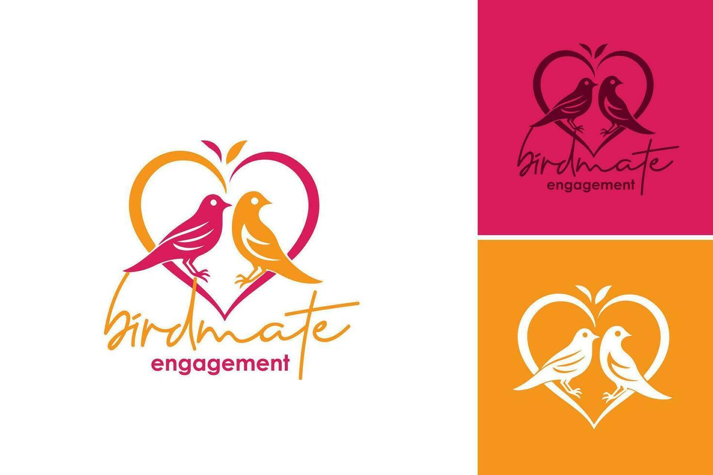 Bird mate Engagement Logo is a design asset suitable for a company or event related to dating, relationships, or engagement vector