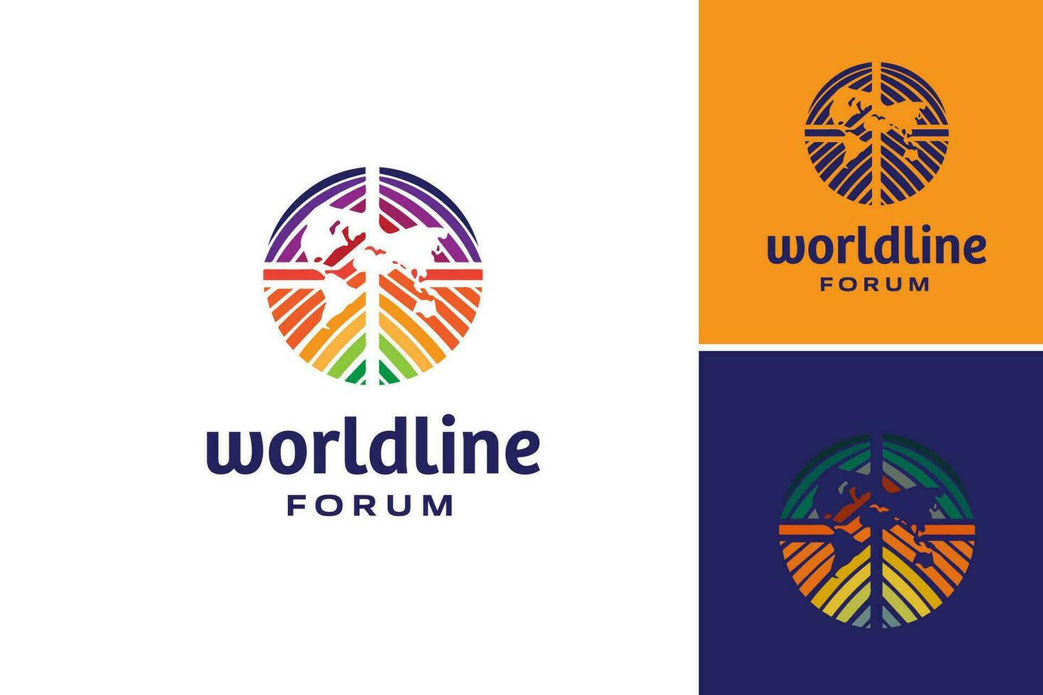 world line forum logo design template. is a design asset suitable for a forum or online community website, representing a global and inclusive discussion platform. vector