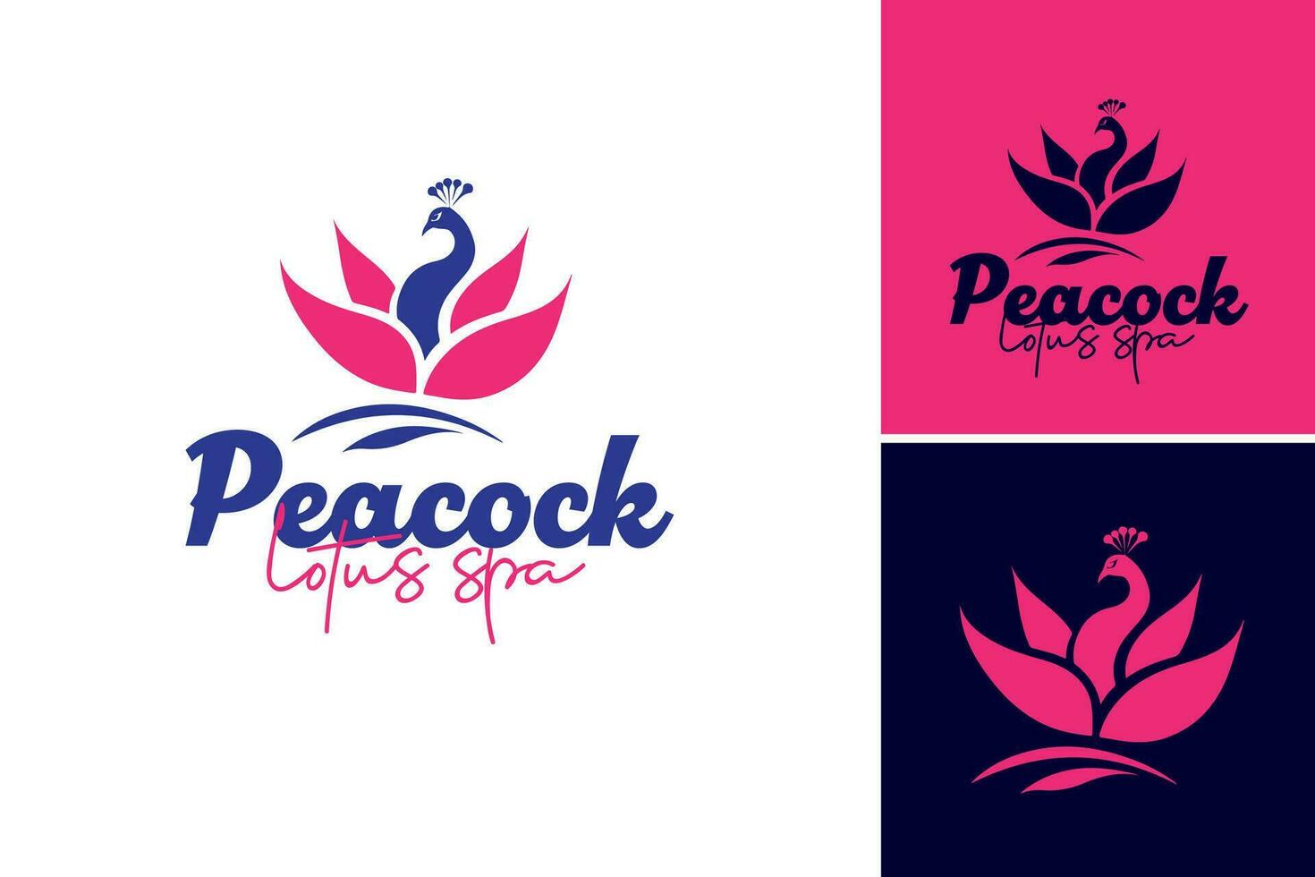 logo para pavo real spa. esta es un pulcro y elegante diseño adecuado para un gama alta spa o bienestar centro. vector