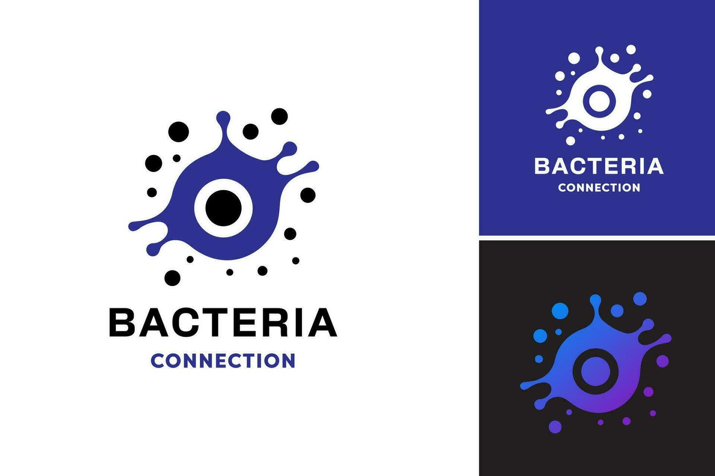 bacterias conexión logo representa un diseño activo presentando un logo ese incorpora bacterias imágenes. esta activo es adecuado para negocios o organizaciones relacionado a biotecnología, microbiología, vector