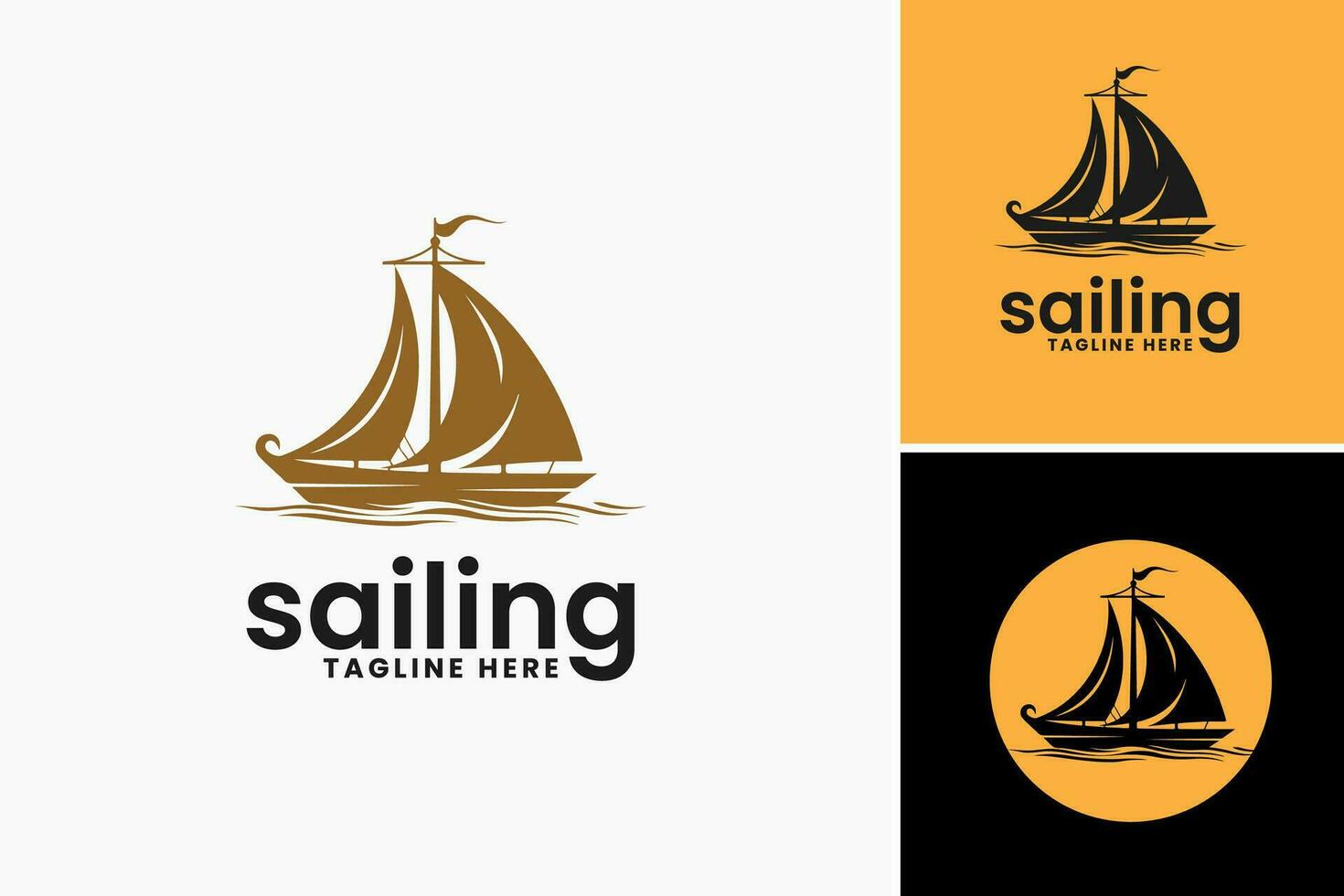 sailing logo template is a design asset suitable for creating logos related to sailing, boating, or marine-themed businesses and organizations. vector