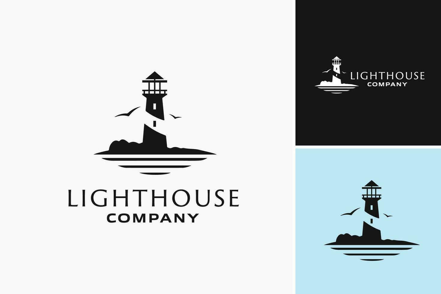 A black and white logo for a lighthouse company is a suitable asset for a business specialized in lighthouses vector