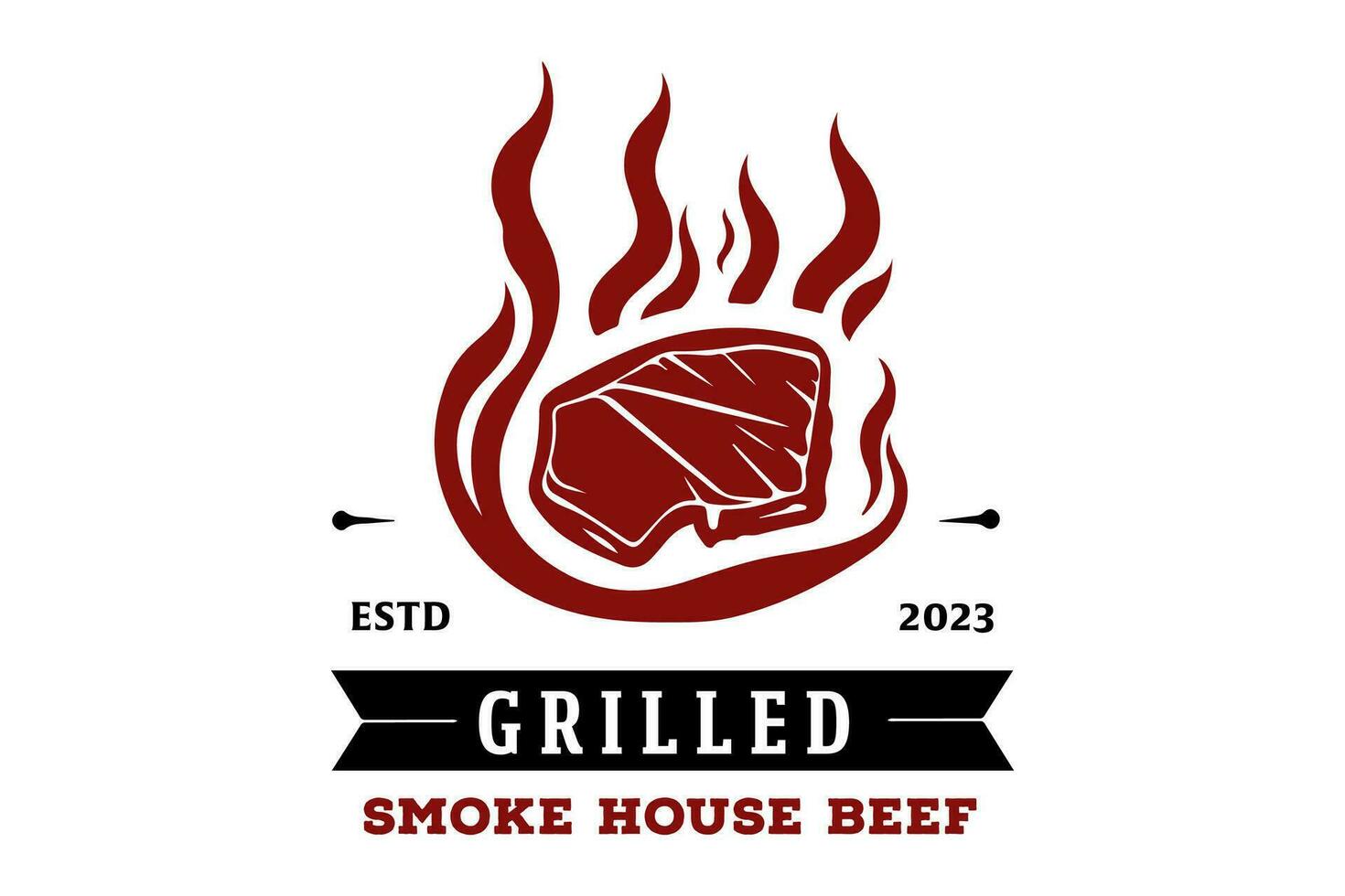 BBQ Party Logo is a design asset suitable for creating logos or branding materials for barbecue parties, cookouts, or any food-related events with a fun and casual atmosphere. vector