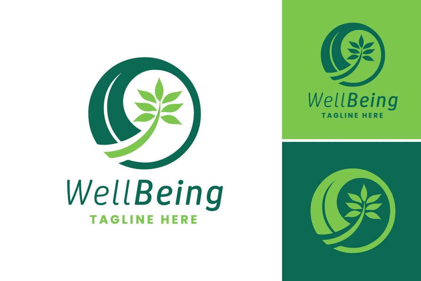 Well Being Logo Design. It is suitable for any business or brand that wants to convey a sense of growth, health, and sustainability. vector