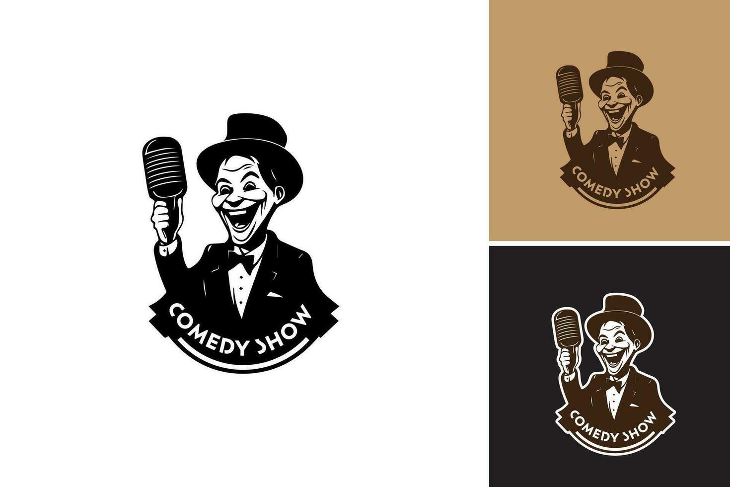 comedia espectáculo logo - un juguetón y humorístico logo diseño para comedia muestra vector