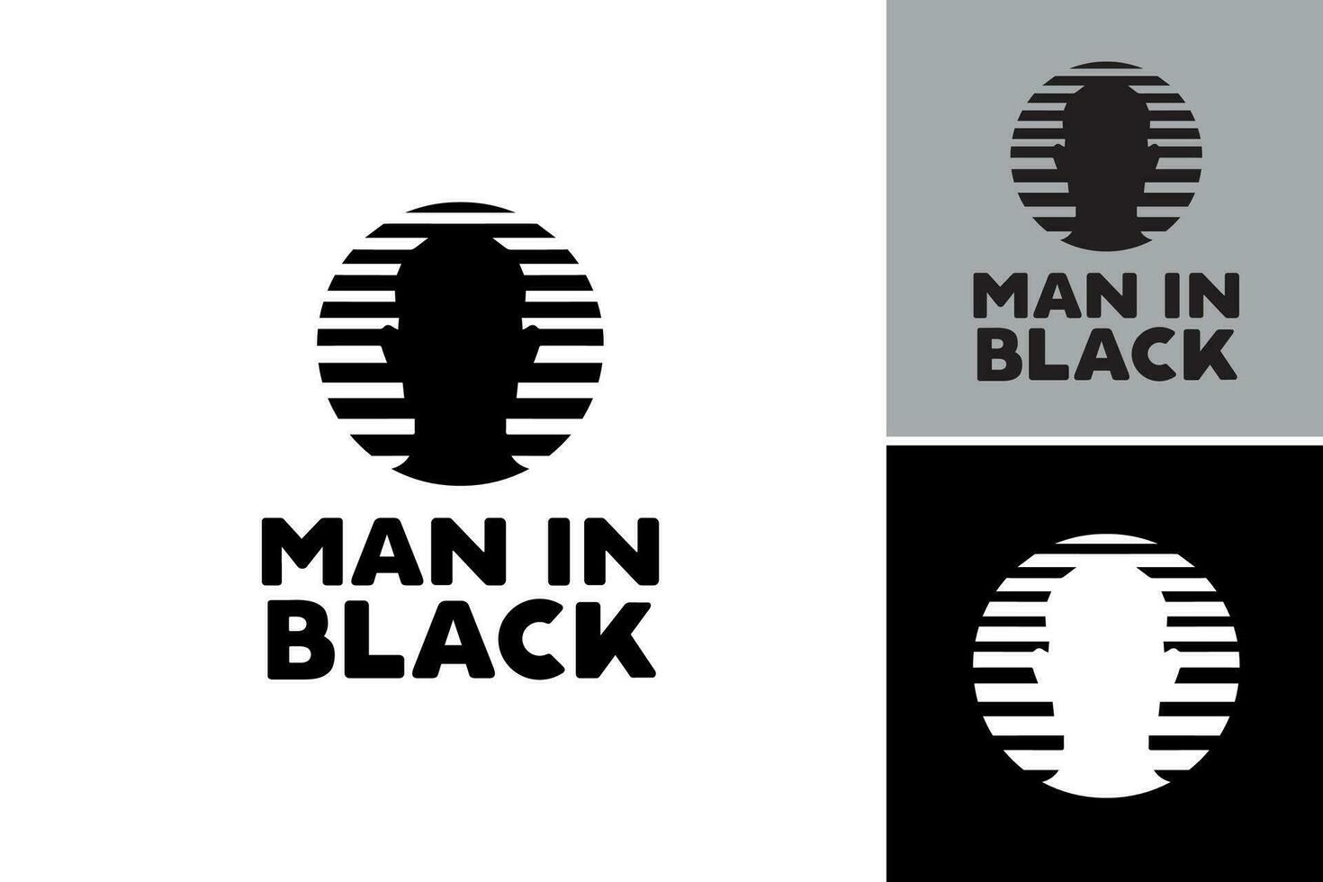 Man in Black Logo is a versatile design asset featuring a silhouette of a man dressed in black. It is suitable for various projects including branding, apparel, and promotional materials. vector