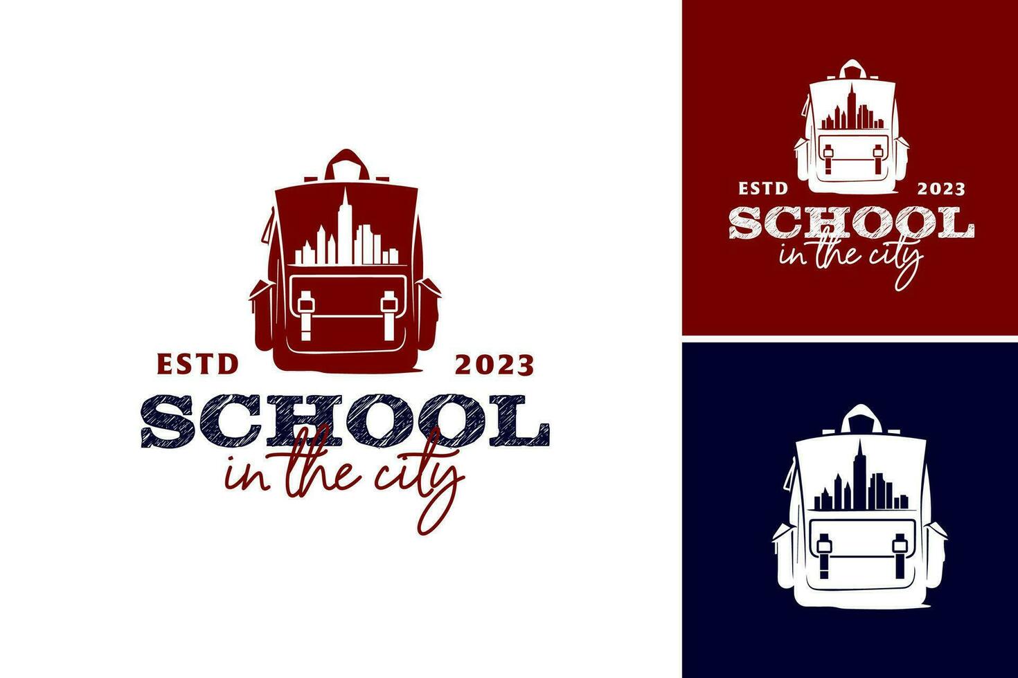 School in the City logo design template. This asset is suitable for educational institutions based in urban areas seeking a modern and dynamic logo. vector