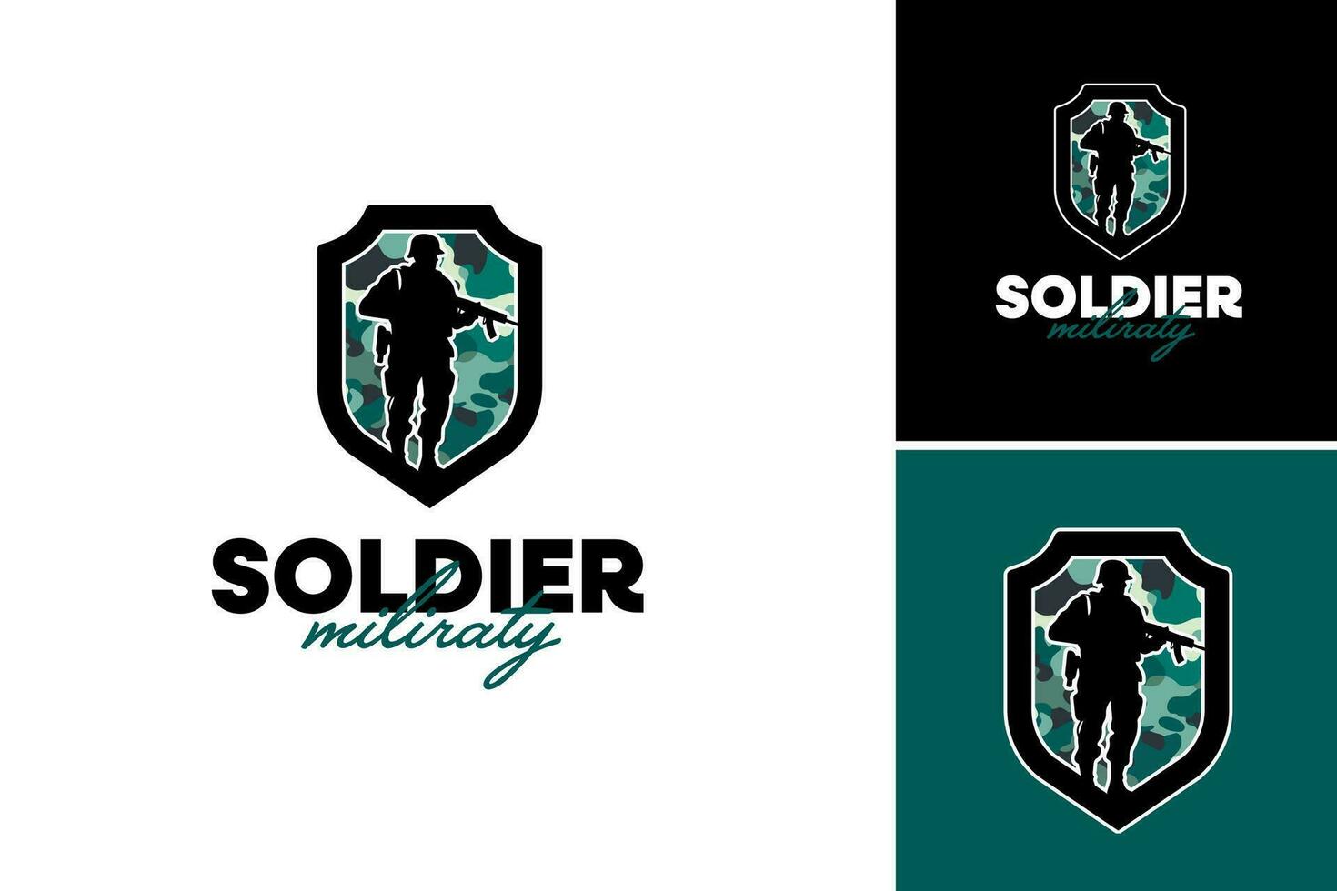 Soldier Military Logo Design is suitable for creating logos related to military and soldiers. It can be used for creating badges, patches, or branding for military-themed businesses or organizations. vector