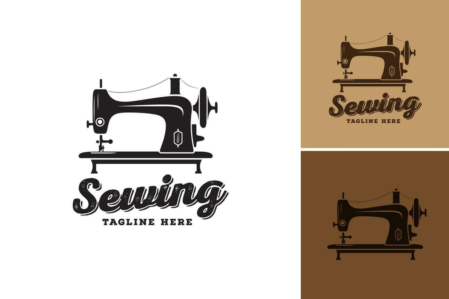 sewing machine logo design. It is a suitable asset for creating logos related to sewing, tailoring, fashion, or any business related to the textile industry. vector