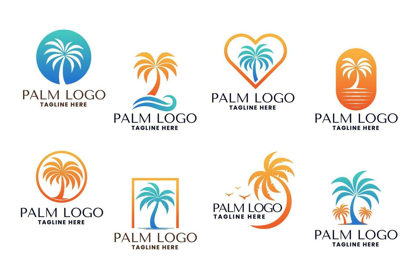 palma árbol logo diseño es un título para un diseño activo ese caracteristicas un logo diseño incorporando un palma árbol imagen. esta activo es adecuado para negocios o marcas relacionado a tropical vector