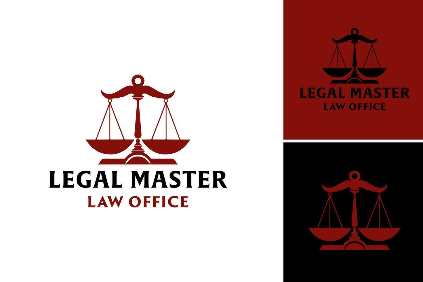 Legal Master Law Office is a design asset suitable for websites, promotional materials, or social media posts related to law firms, lawyers, or legal services. vector