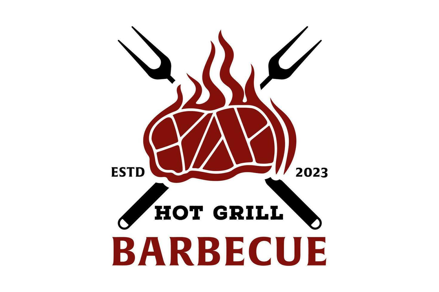 BBQ Party Logo is a design asset suitable for creating logos or branding materials for barbecue parties, cookouts, or any food-related events with a fun and casual atmosphere. vector