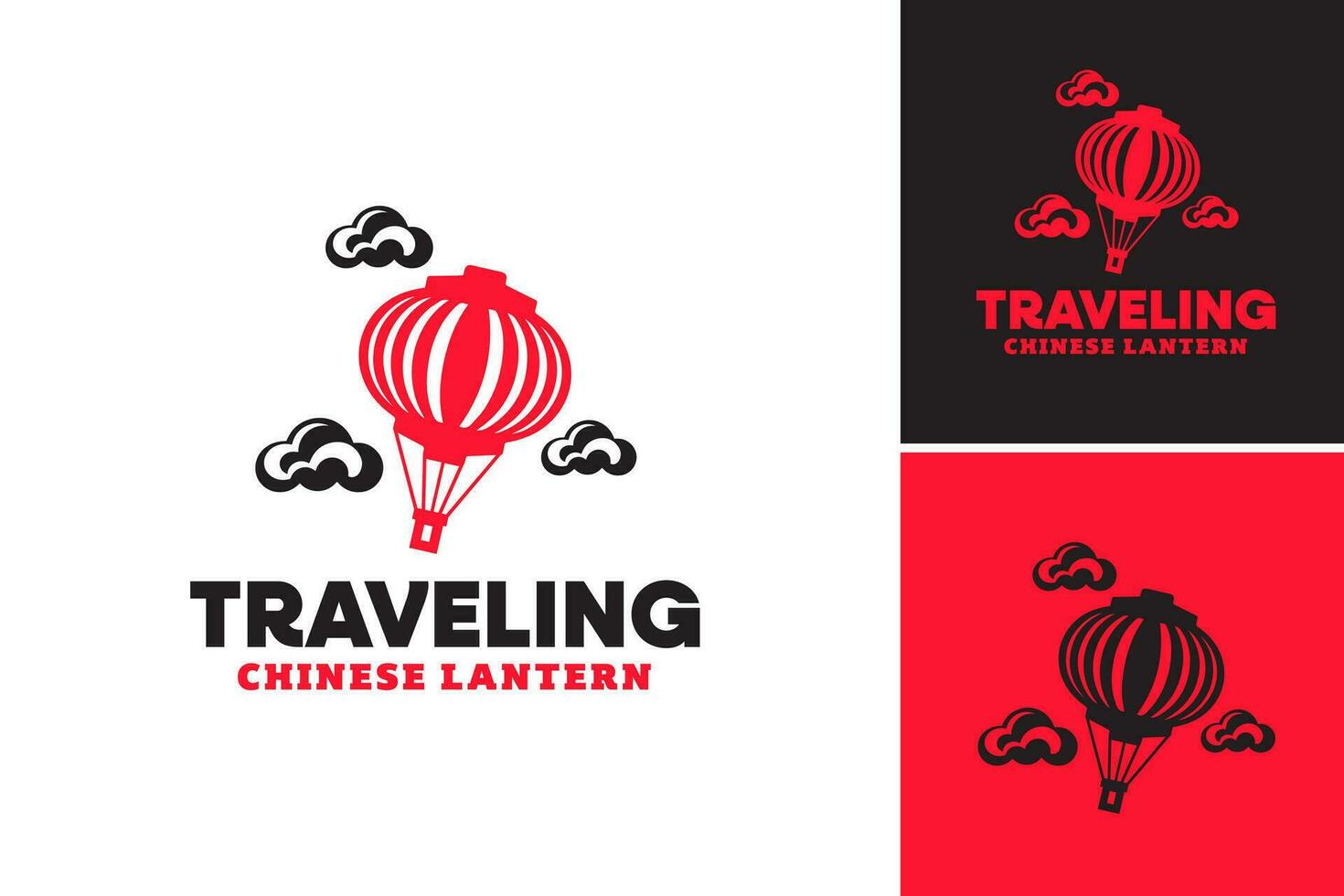 Traveling Chinese Logo is a design asset suitable for travel agencies or businesses with a Chinese cultural theme, as it features a logo design inspired by Chinese travel elements. vector