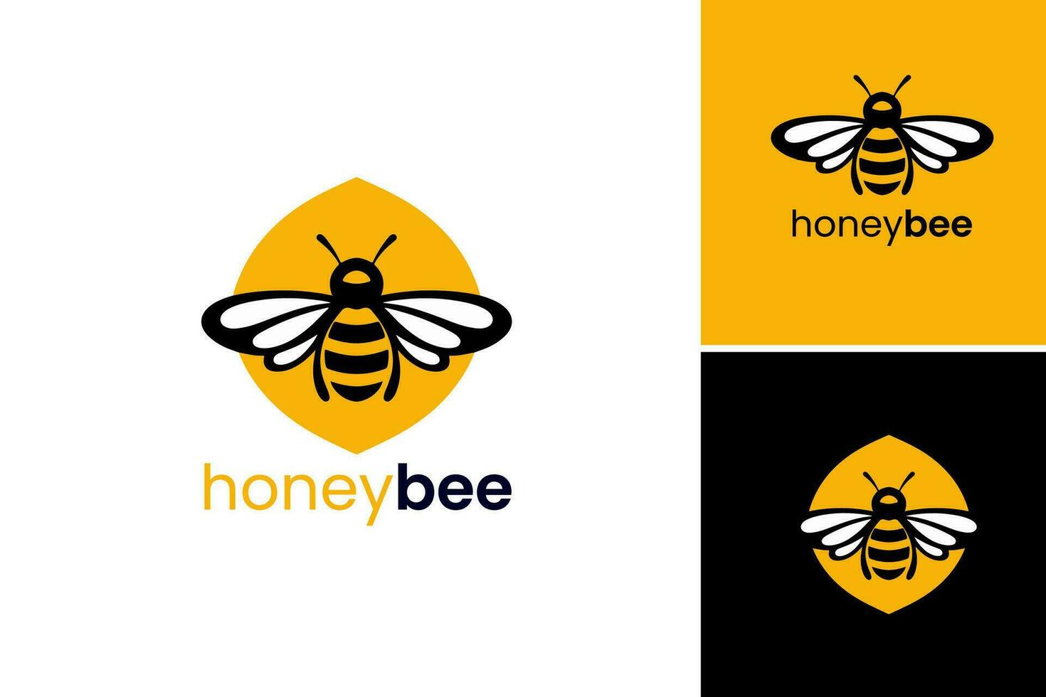 Honey bee logo design centered around the theme of honey bees. This asset is suitable for businesses or organizations related to beekeeping, honey production, or environmental advocacy. vector