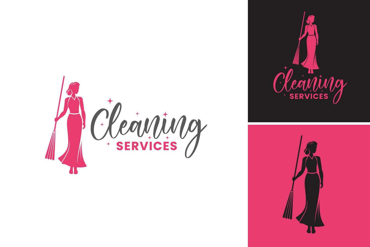 Cleaning Services Logo Design is a design asset suitable for businesses or individuals in the cleaning industry who are looking for a professional vector