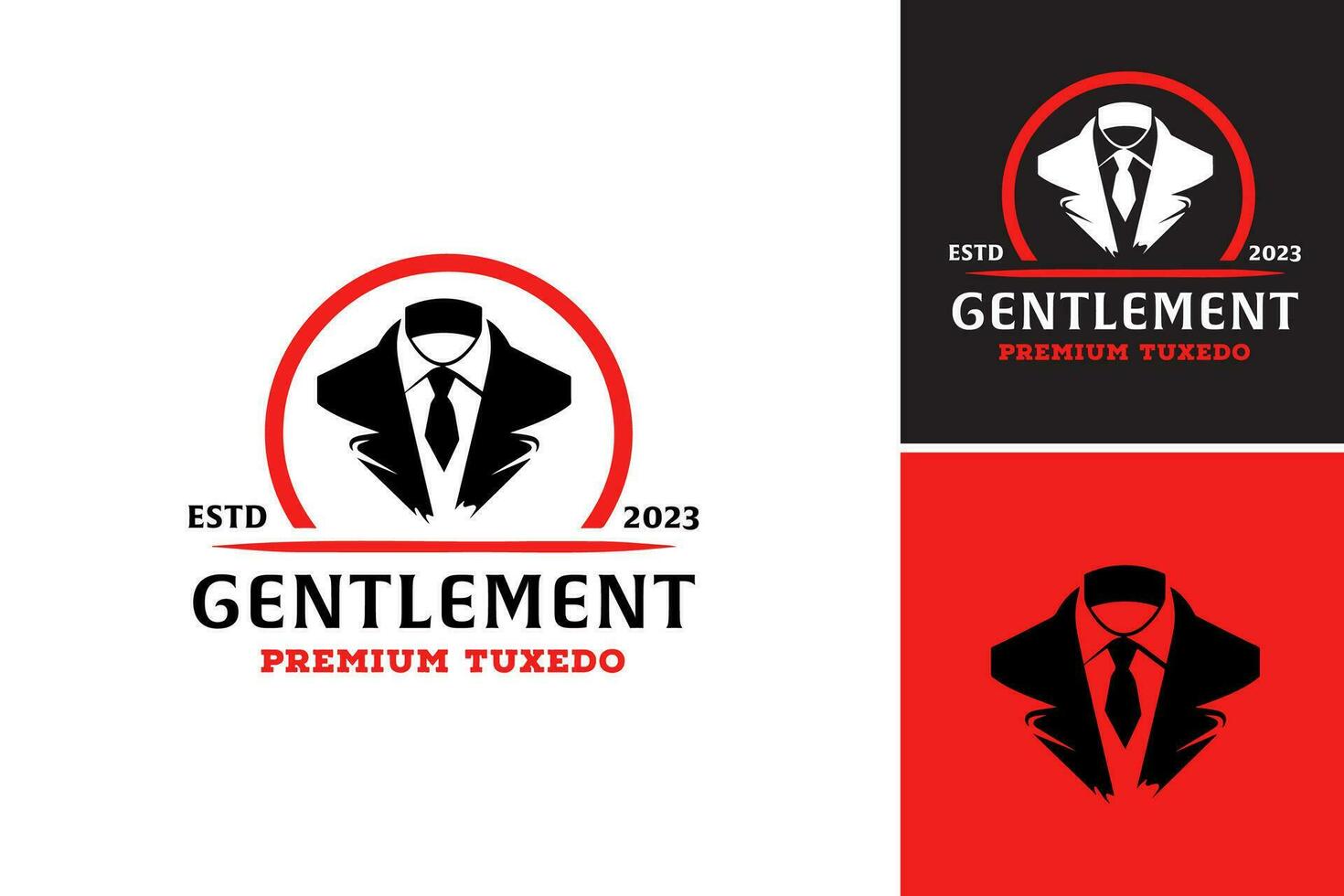 Gentleman's Premium Tuxedo Logo This asset is a high-quality logo design featuring a stylish tuxedo, perfect for businesses or brands related to menswear, formal events, or luxury fashion. vector