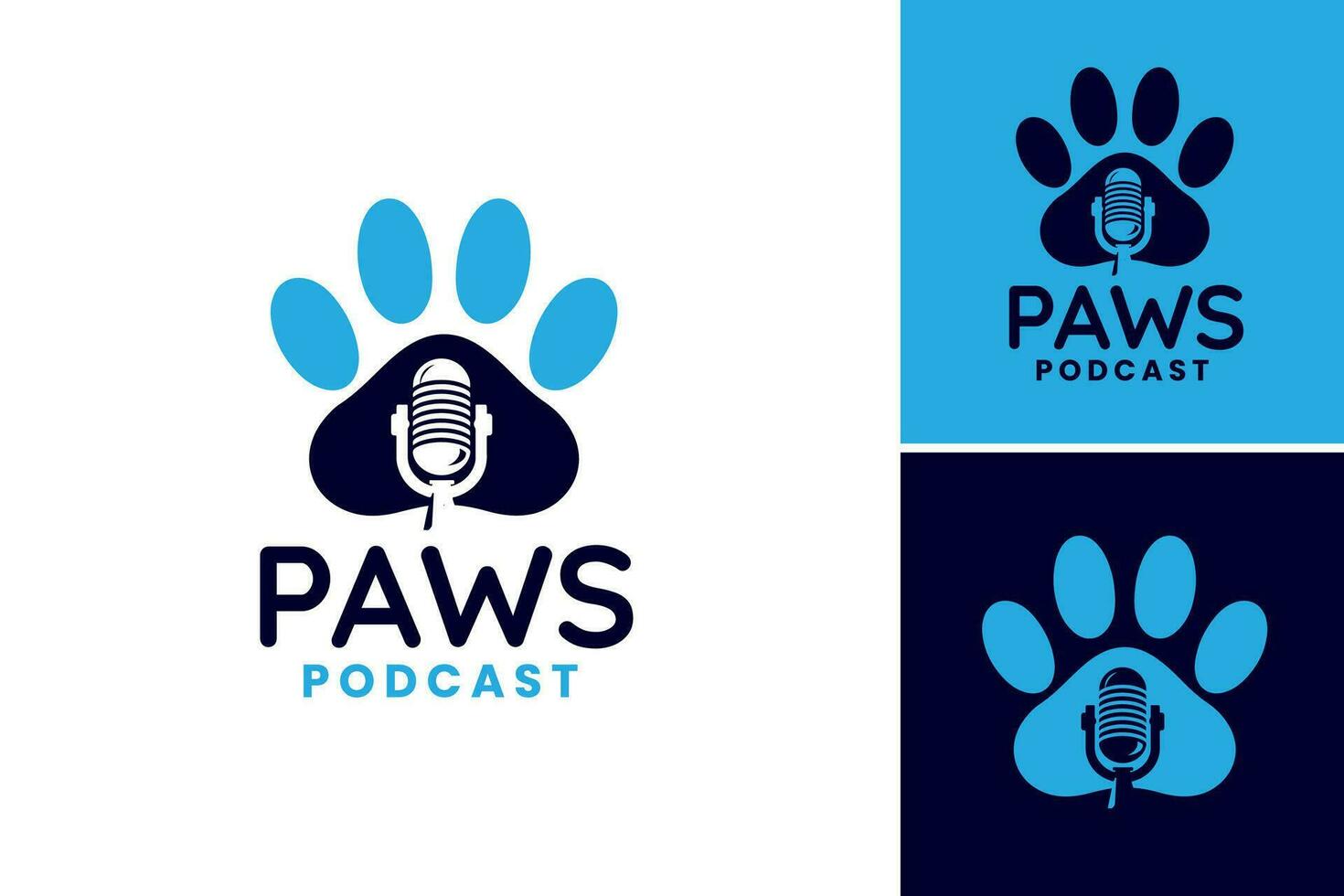 Paws Podcast is a design asset suitable for a podcast or website dedicated to animal lovers vector
