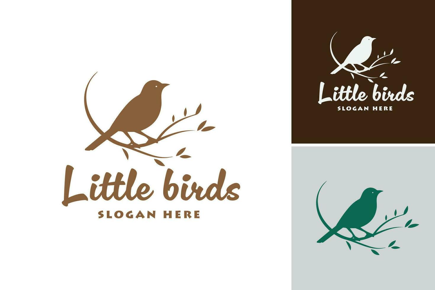 little birds logo suggests that this logo design asset is a logo featuring small bird elements. It is suitable for industries related to nature, birds, or eco-friendly brands. vector