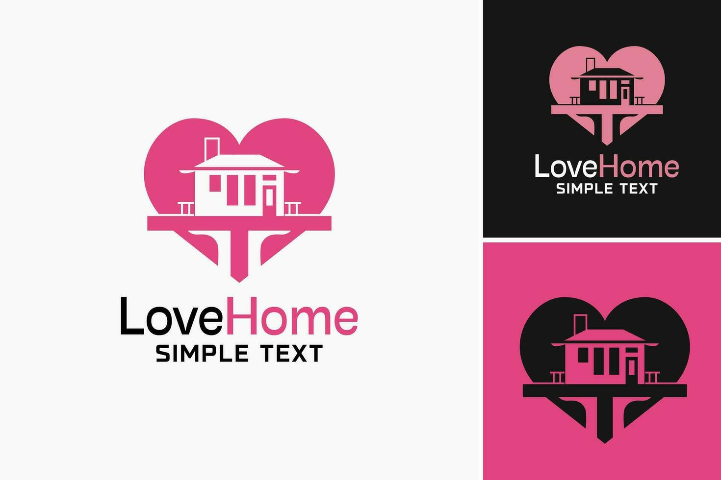 love home logo is a design asset suitable for real estate businesses or interior designers. It represents love and warmth in one's home. vector