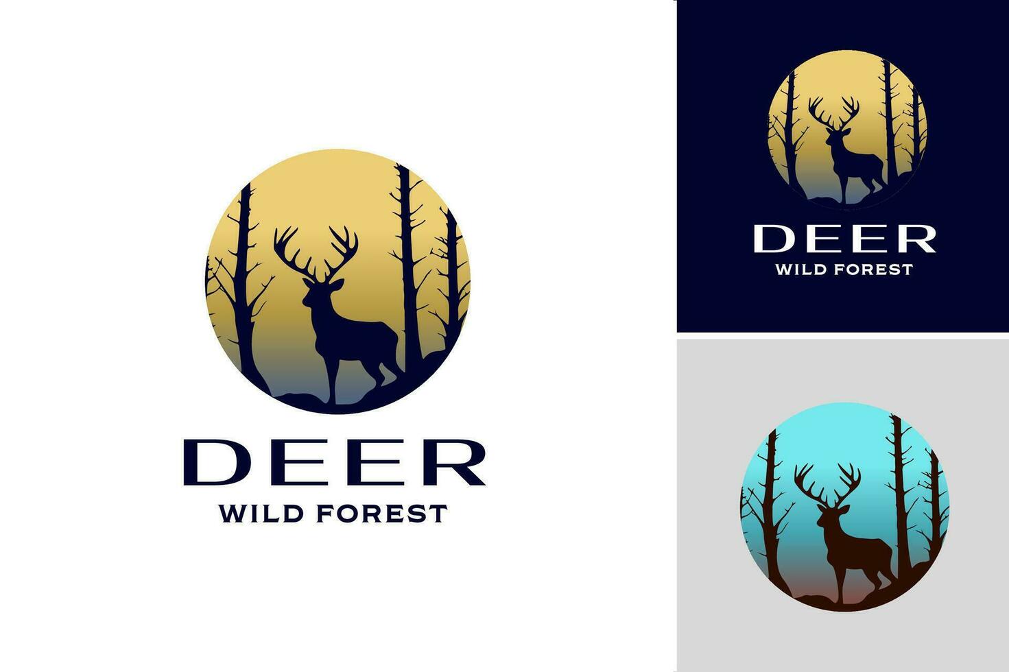 Deer logo design is a suitable asset for businesses, brands, or organizations looking for a visually appealing logo featuring a deer symbol. vector