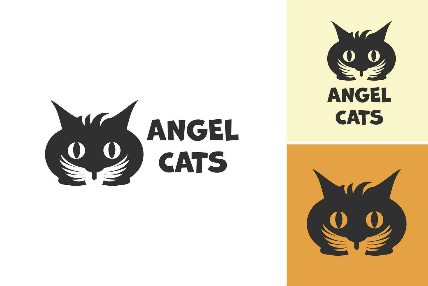 Angel Cats Logo is a title for a design asset depicting a logo featuring cats with angel wings. This asset is suitable for businesses or organizations related to cats, pet care vector