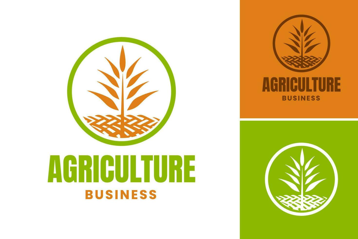 Logo design for a business in the agriculture industry, suitable for farms, agricultural equipment manufacturers, organic food companies, and any other related ventures. vector