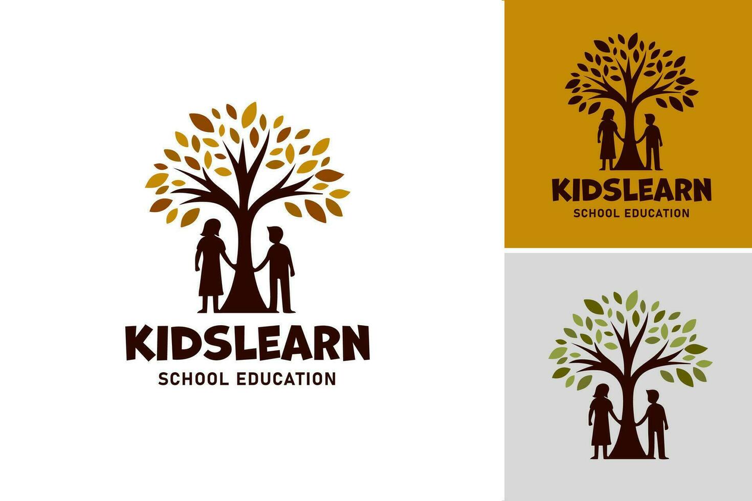 Kids Learn School Education Logo is a suitable asset for educational institutions or programs aimed at teaching children. It can be used as a logo to represent learning and education for kids. vector