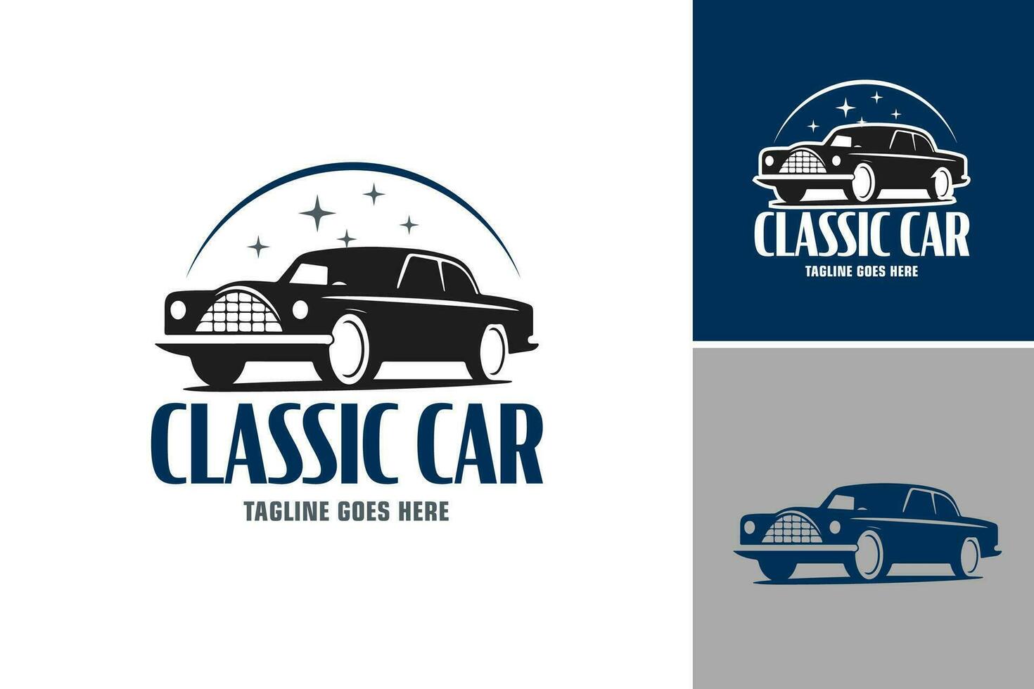 Classic Car Logo Template This design asset is perfect for creating logos for vintage car clubs, restoration shops, auto museums, or any business related to classic automobiles. vector