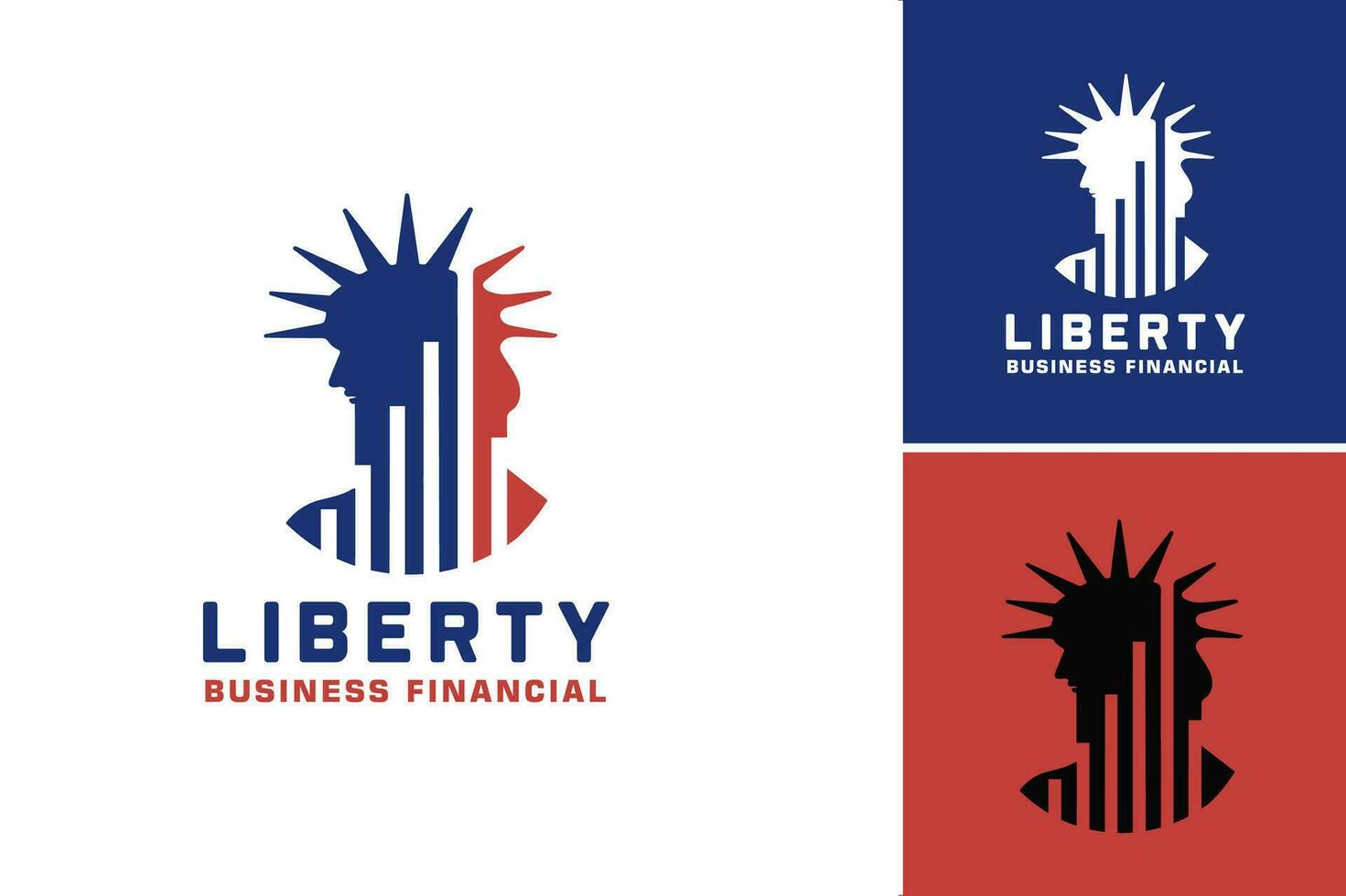 Liberty Business Financial Logo is a design asset suitable for businesses in the financial industry who want a logo that conveys a sense of freedom and trust. vector