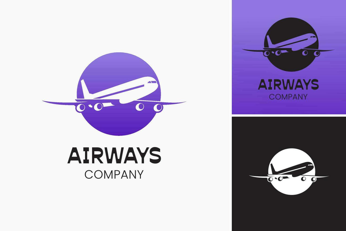 Airways Company logo design template. It is suitable for designs related to aviation, airline companies, travel, and transportation. vector