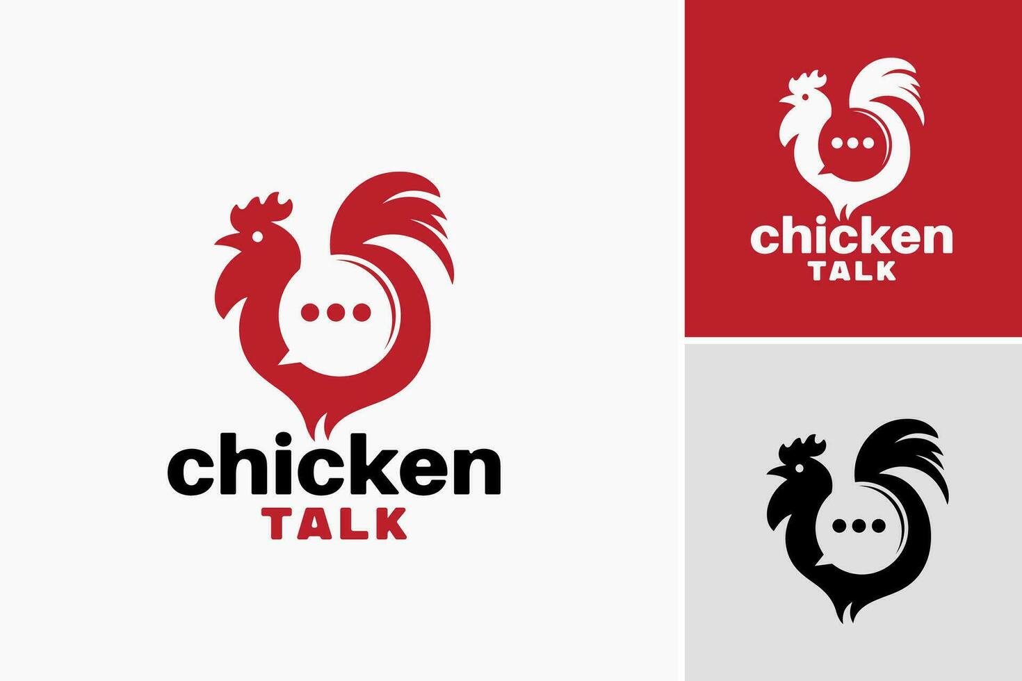 Chicken Talk Logo is a design asset suitable for a poultry farm or chicken-related business. It can be used as a logo to represent the brand identity and communicate the essence of the business. vector