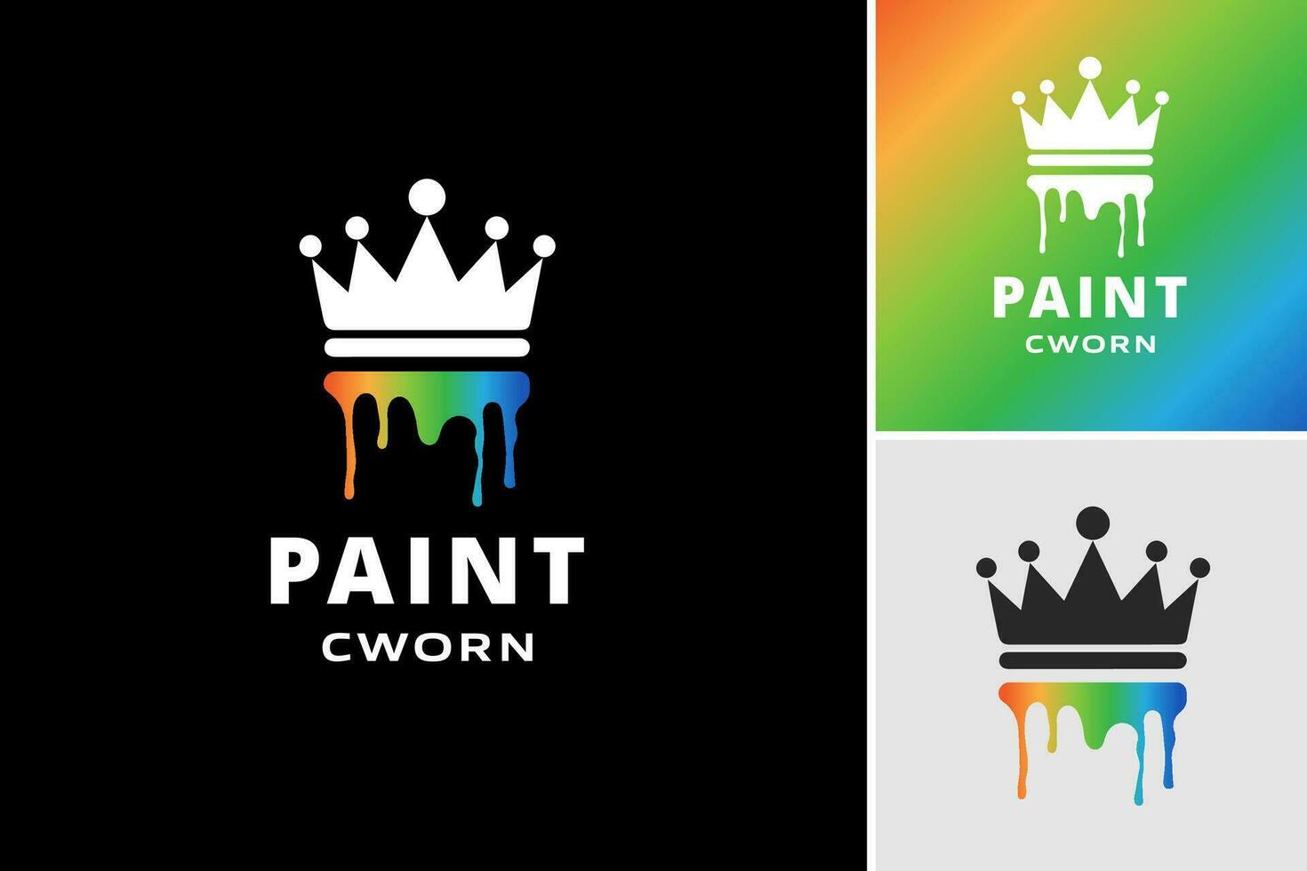 pintar corona logo es un diseño activo presentando un logo de un corona hecho fuera de vibrante pintar trazos eso es adecuado para negocios o marcas relacionado a arte, creatividad, lujo, o fuerza. vector