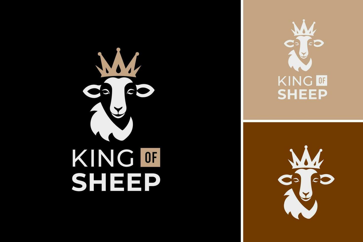 King of Sheep Logo is a design asset suitable for a brand or company related to sheep farming or wool production. It captures the essence of leadership and dominance within the sheep industry. vector