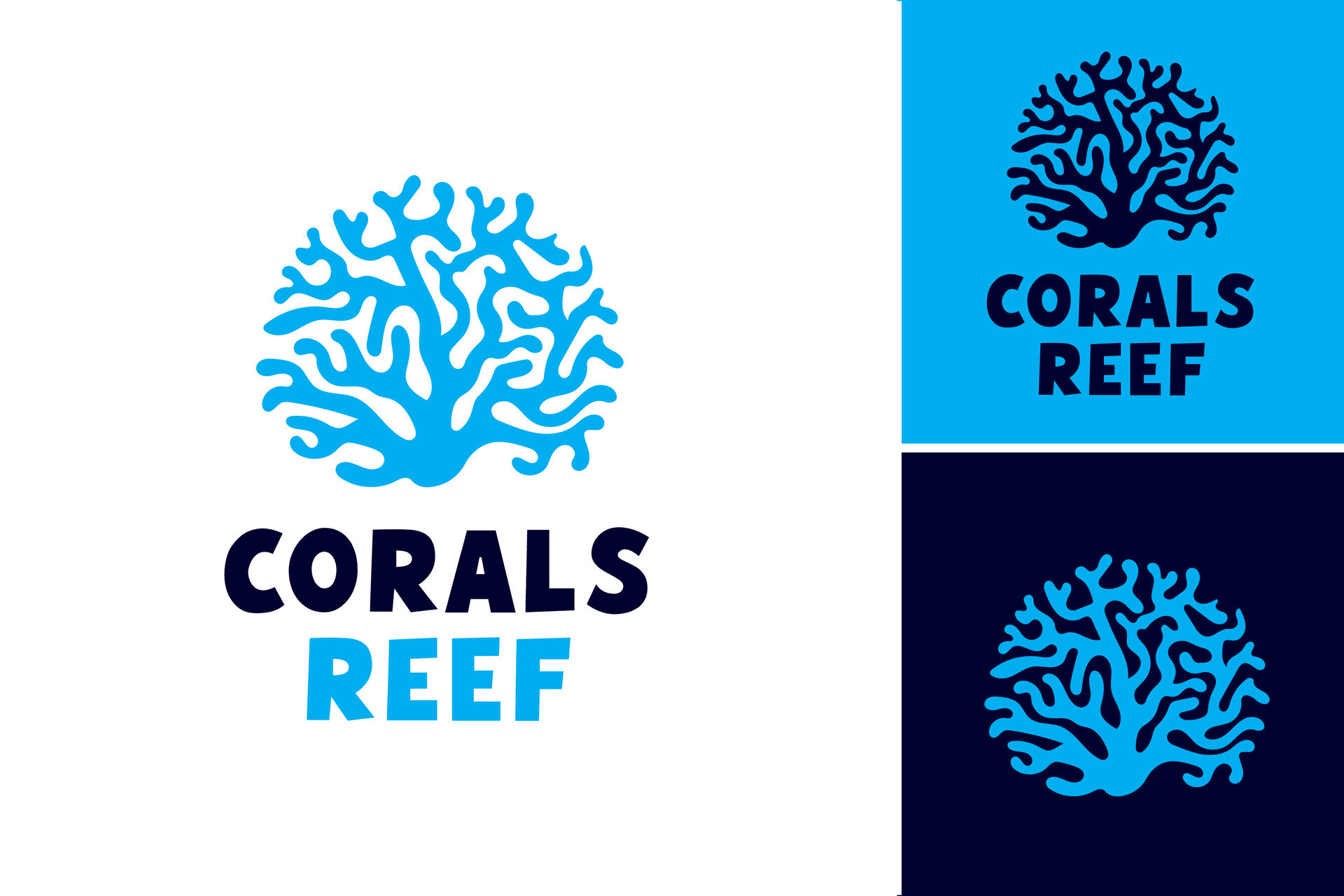 Corals Reef Logo is a title for a design asset featuring a stylized