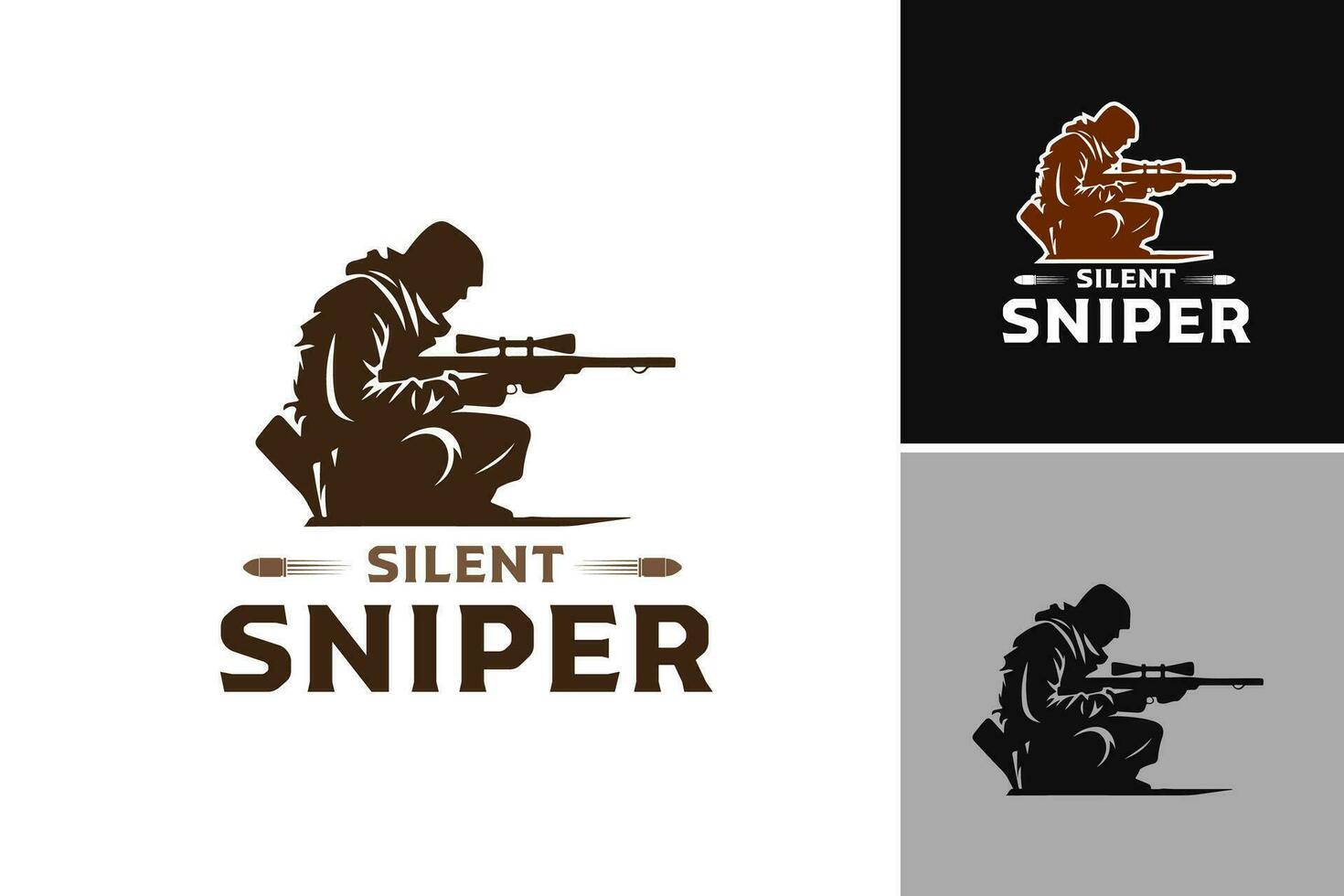 Silent Sniper Logo is a logo design asset that is ideal for businesses or organizations looking to convey qualities such as precision, stealth, and accuracy vector