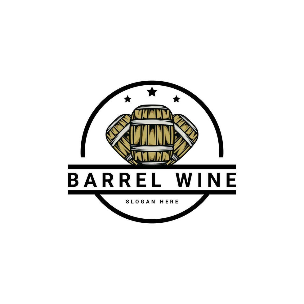 Barrel whiskey logo design vintage retro style vector