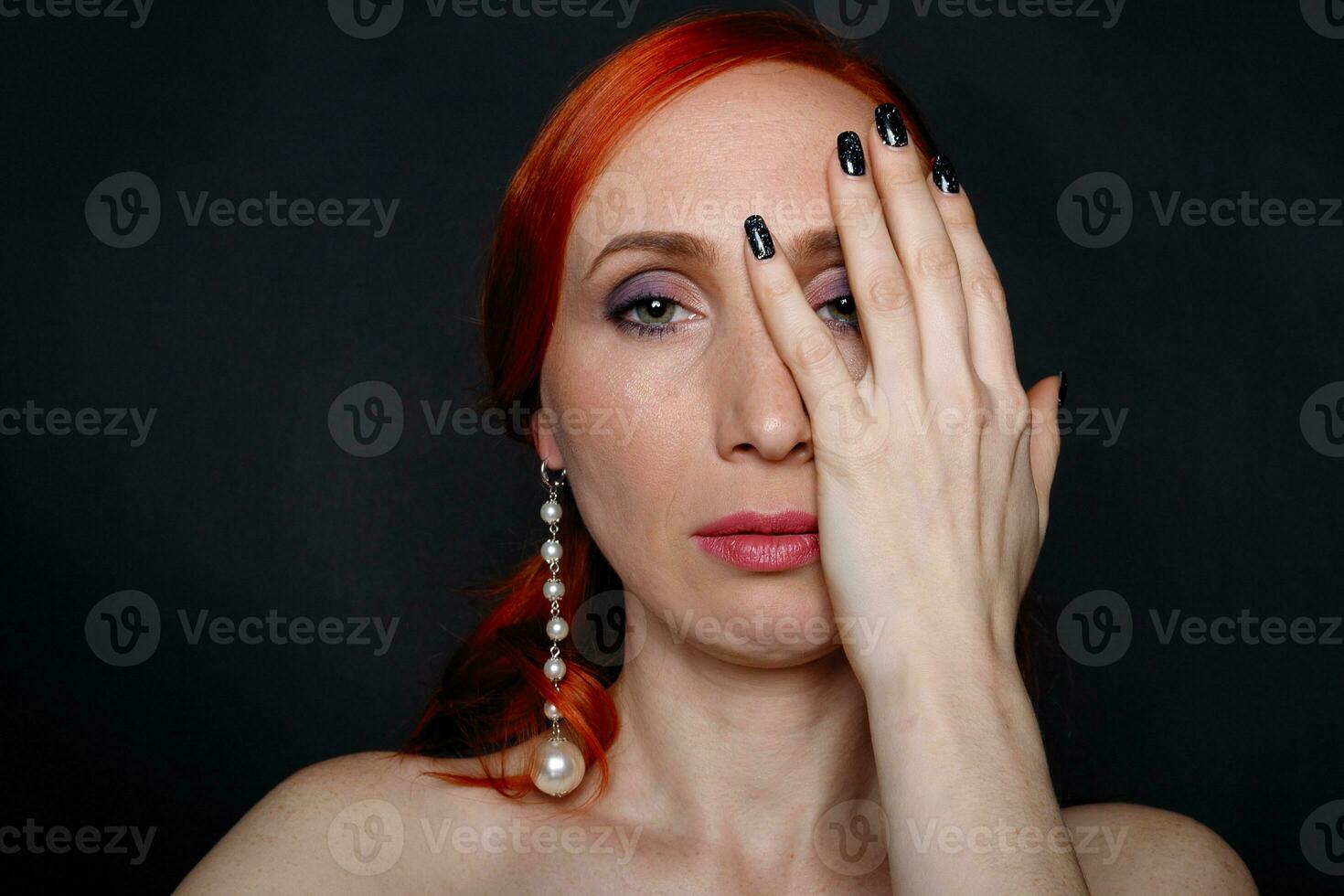 portrait of a beautiful brunette girl with luxury accessories photo
