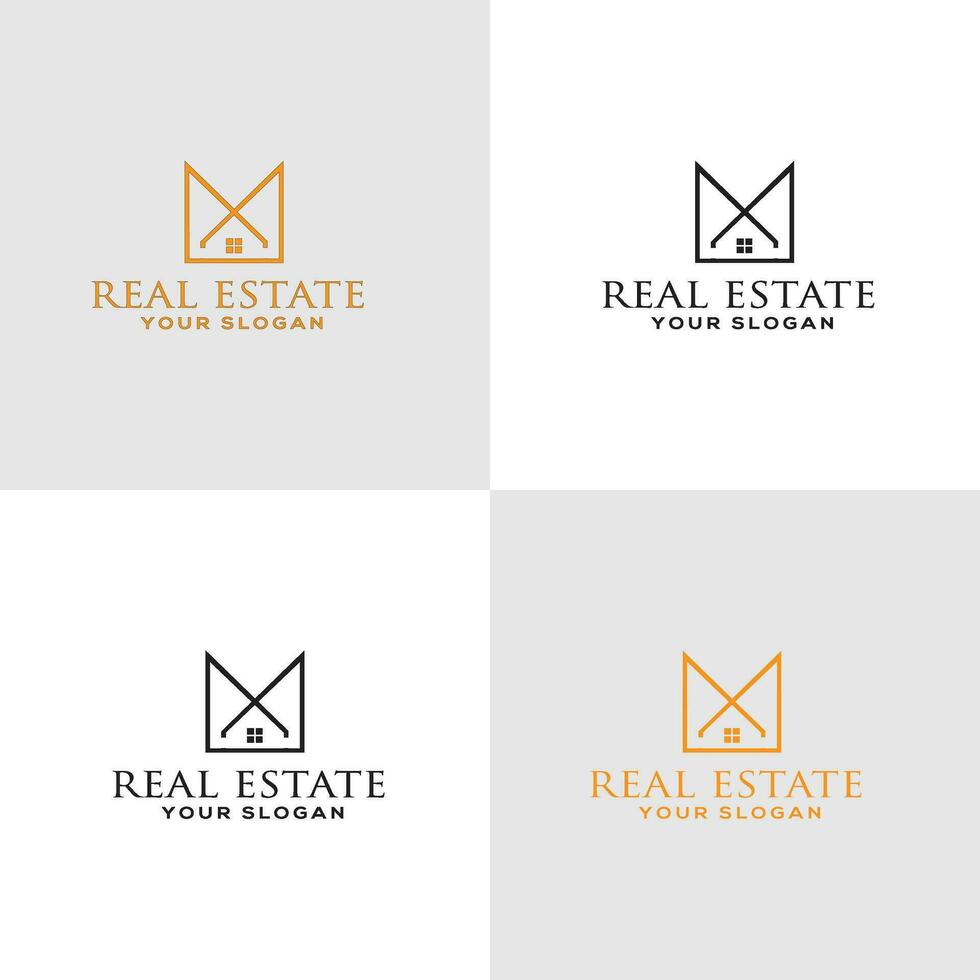 Building logo with line art style. city building abstract for logo design inspiration and business card design vector